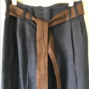 Theory Wide Leg Trouser with Belt